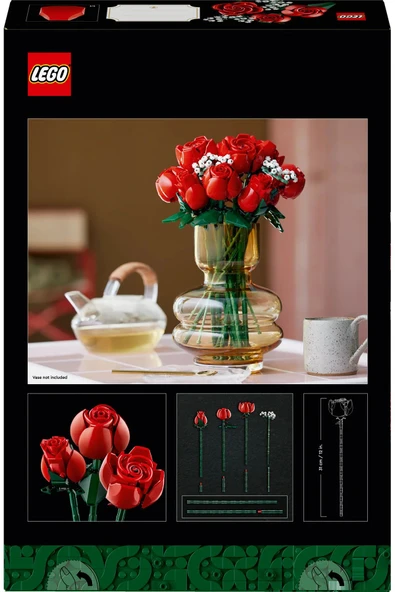 LEGO ® Botanicals Gül Buketi 10328 - 18+ Dekoratif Çiçek Model Yapım Seti (822 Parça) - 4