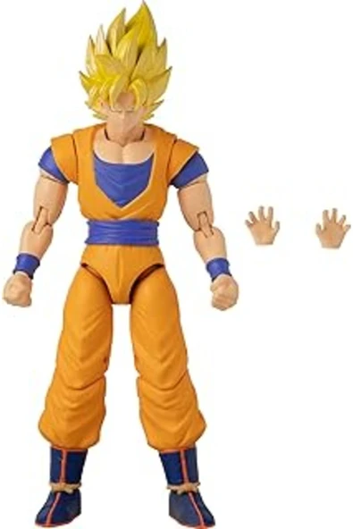 BANDAI 16 Cm Dragon Ball Super Saiyan Goku Poz Verilebilir Figür, Dragon Stars Serisi