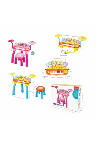 Vardem Mikrofonlu 24 Tuşlu Mp3 Çalar Piyano Mavi - 3