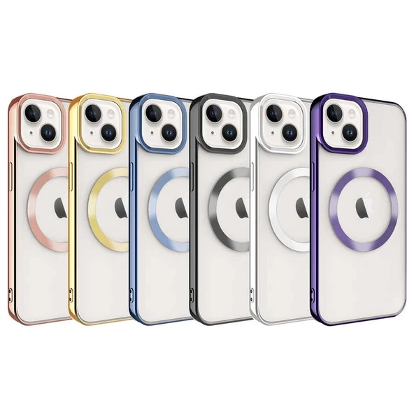 Apple iPhone 14 Kılıf M-safe Wireless Şarj Özellikli Zore Setro Silikon - 2
