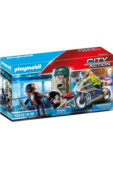 Playmobil 70572 Şehir Aksiyonu Polis Banka Soyguncusu Kovalama, 4 Yaş Ve Üzeri Çocuklar Için Uygun E