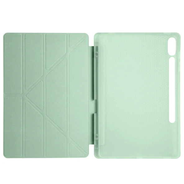 Galaxy Tab S9 FE Plus Kılıf Zore Tri Folding Kalem Bölmeli Standlı Kılıf - 4