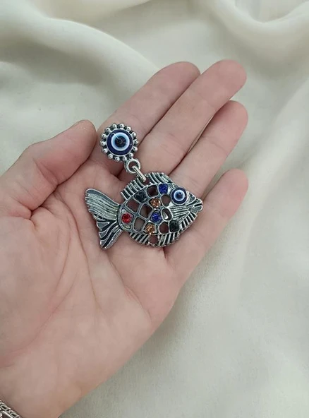 Magnet Balık Taşlı Metal Buzdolabı Süsü Mıknatıslı Mağnet - 2