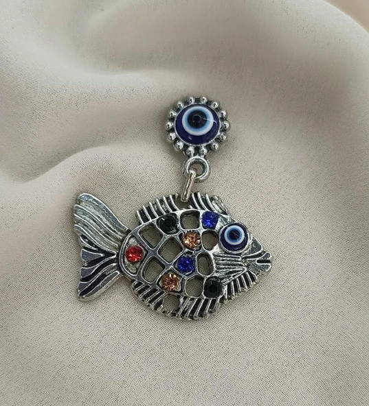 Magnet Balık Taşlı Metal Buzdolabı Süsü Mıknatıslı Mağnet - 3