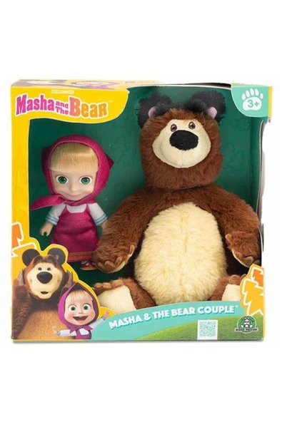 Masha and the Bear Masha Ile Koca Ayı 2li Peluş Figür Seti Mha21