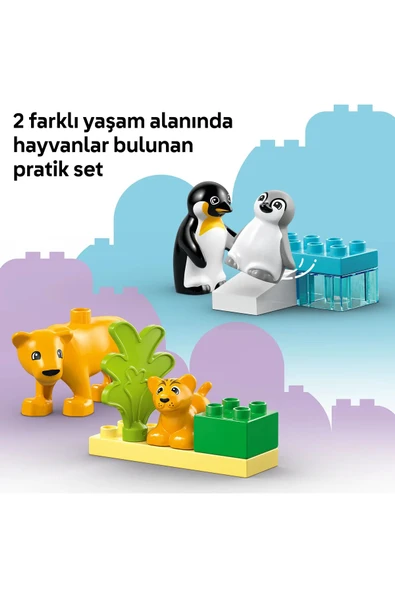 LEGO ® DUPLO® Vahşi Hayvan Aileleri: Penguenler ve Aslanlar 10442 - 2+ Eğitici Oyuncak Seti (10 Parça) - 6