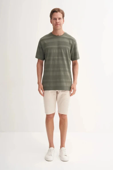 Cazador Bisiklet Yaka Regular Fit Örme Tişört 4123 - Resim 3