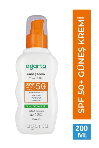 Yüksek Koruma SPF 50+ Yüz Vücut Güneş Koruyucu Yetişkin 200 ml