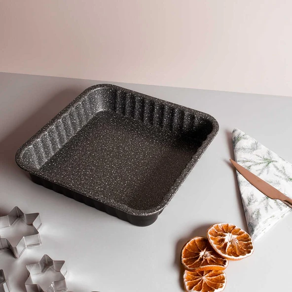 GUARDINI KARE FIRIN TEPSİSİ 24X24CM GRANİT GRİ - 1
