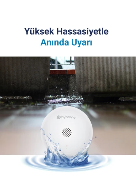 Hybrone Akıllı Wi-Fi Su Baskın Sensörü, Yüksek Sesli Anında Uyarı, Uygulama ile Anında Bildirim - 3