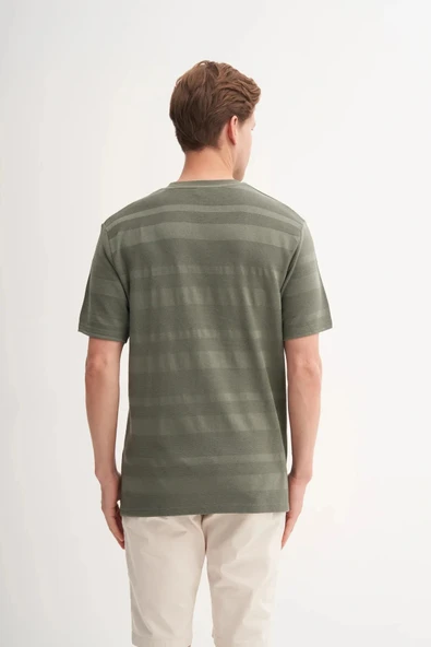 Cazador Bisiklet Yaka Regular Fit Örme Tişört 4123 - Resim 4