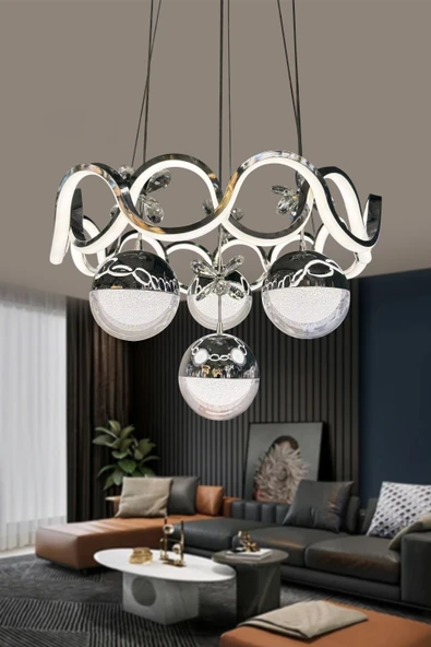 Sefa Model Küre Fanuslu Top 4 Toplu İthal Led Avize - 3