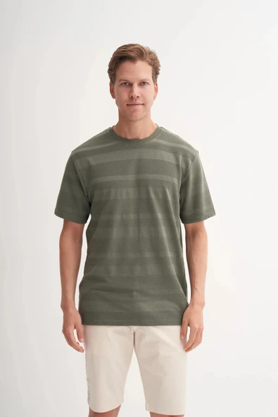 Cazador Bisiklet Yaka Regular Fit Örme Tişört 4123 - Resim 2