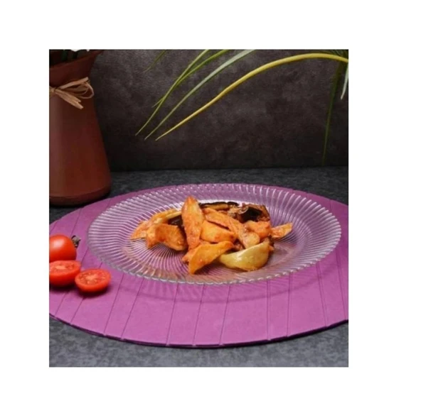 CAM SERVİS TABAK BURGULU 19,5x19,5x1,5cm