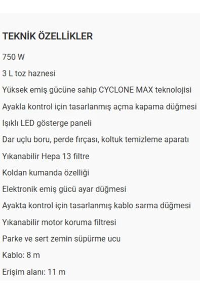 Arnica Turbo Fırçalı Halı Döver Başlık Tesla Premium Toz Torbasız Sessiz Elektrikli Süpürge Mor - 7