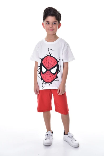 Spider Man Baskılı 2'li Şort - T-Shirt Çocuk Takım