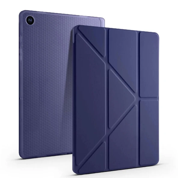 Galaxy Tab A9 Plus Kılıf Zore Tri Folding Kalem Bölmeli Standlı Kılıf - Resim 11