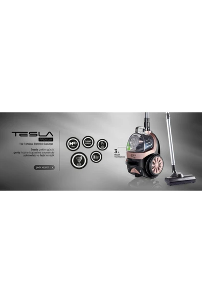 Arnica Tesla Premium Yeni Seri Koldan Kumandalı,ultra Sessiz,turbo Başlıklı Toz Torbasız Süpürge - 3