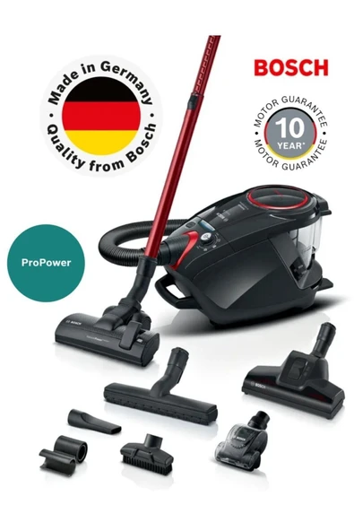 Bosch 10 YIL Motor Garantili Sessiz Güçlü Motor, Toz Torbasız Hijyenik Temizlik -Bosch Serie 8 ProPower