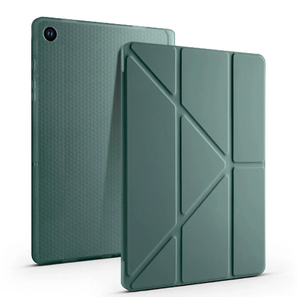 Galaxy Tab A9 Plus Kılıf Zore Tri Folding Kalem Bölmeli Standlı Kılıf - Resim 10