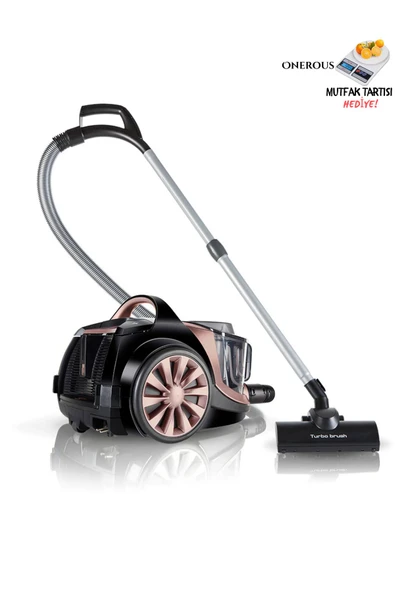 Arnica Tesla Premium Rose Gold Elektrikli Süpürge Turbo Başlıklı, Koldan Kumandalı