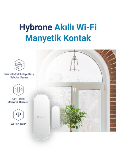 Hybrone Akıllı Wi-Fi Kapı Ve Pencere Sensörü, Fiziksel Müdahaleye Karşı Sabotaj Uyarısı, Uygulama ile Uzaktan Kontrol - 2