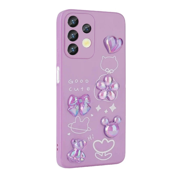 Galaxy A32 4G Kılıf Kabartma Figürlü Parlak Zore Toys Silikon Kapak - 3