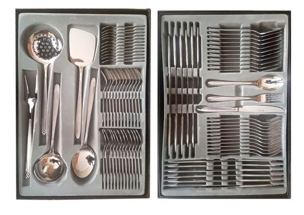 89 PARÇA ÇATAL,KAŞIK,BIÇAK,KEPÇE SETİ ÖZEL KUTUSUNDA