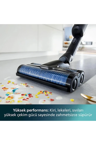 Philips Islak & Kuru Aqua Trio 9000 Seri Dijital Ekran, Hibrit Güç Motorlu Premium Kablosuz Dikey Süpürge - 4