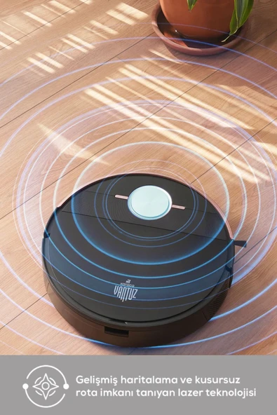 Karaca Vantuz Off-road Premium 3in1 Otomatik Toz Hazneli Konuşan Robot Süpürge - 7