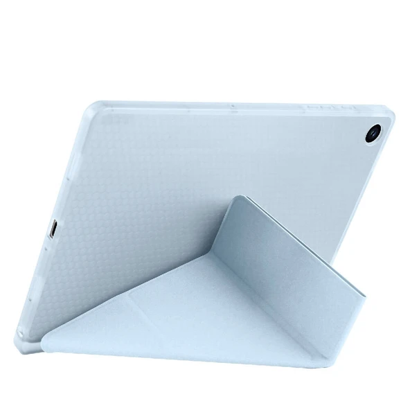 Galaxy Tab A9 Kılıf Zore Tri Folding Kalem Bölmeli Standlı Kılıf - Resim 8