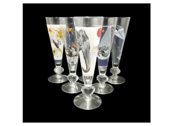 CAM KADEH,ŞARAP,ŞAMPANYA,KOKTEYL BARDAK SETİ 6 ADET ITALYAN TASARIM 6,2x6,2x20cm