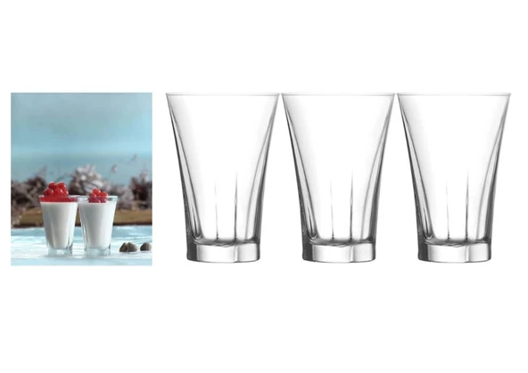 CAM SU VE MEŞRUBAT KAHVE YANI BARDAK SETİ 3 ADET MISAFIR SUNUM 6x6x9cm