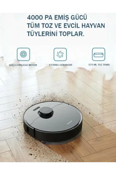 Dreame 4000Pa Güçlü Emiş ve Lidar Navigasyon Sesle Kontrol Özelliği Akıllı Temizlik-L10Pro Yüksek Kalite - 4