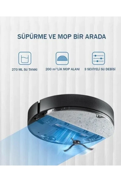 Dreame 4000Pa Güçlü Emiş ve Lidar Navigasyon Sesle Kontrol Özelliği Akıllı Temizlik-L10Pro Yüksek Kalite - 5