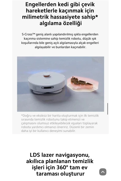 Xiaomi Kendini Temizleyen 6000pa Uyumlu Yüksek Güç Çift Döner Paspaslı Akıllı Robot Süpürgex20plus Hediyeli - 7