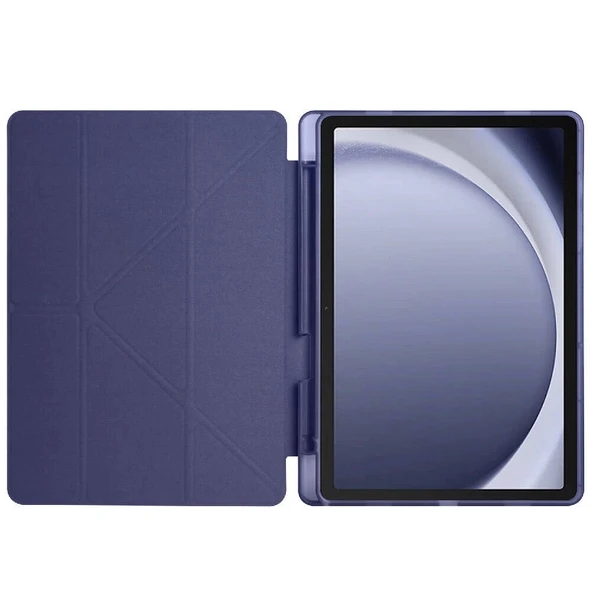 Galaxy Tab A9 Kılıf Zore Tri Folding Kalem Bölmeli Standlı Kılıf - Resim 4