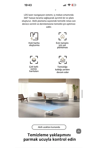 Xiaomi İstasyonlu Kendini Temizleyen 6000pa Sesli Kontrol -gelişmiş Süpürme Ve Paspas Akıllı Robot Süpürge - 5