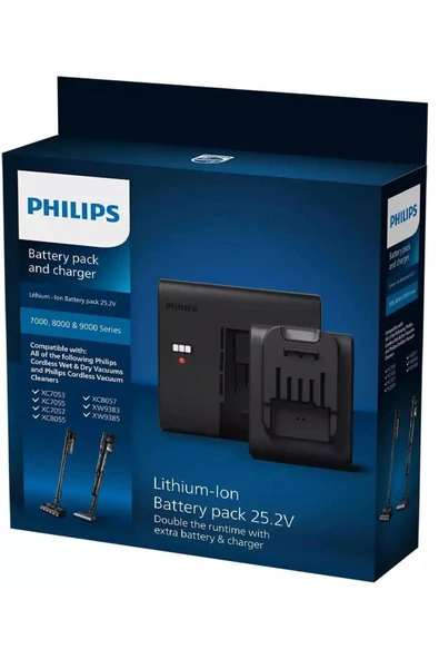 Philips XC7053-XC7055-XC7057-XC8055-XC8057-XW9383-XW9385 Uyumlu Aqua Trio Dikey Süpürge Lityum Pil Paketi
