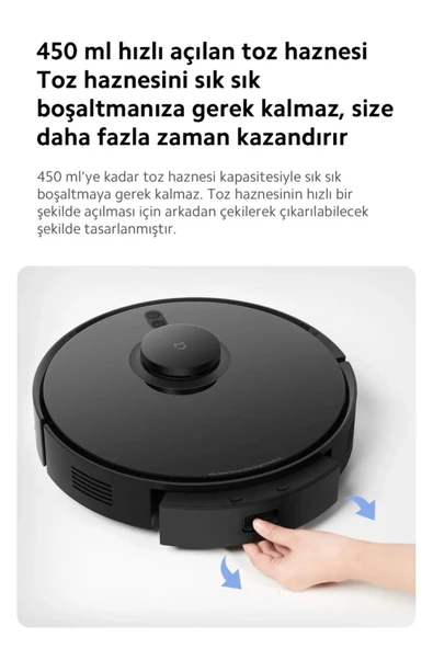 Xiaomi 8000Pa Emiş Gücü, Akıllı Haritalama ve Mop ile Sessiz, Hijyenik -Akıllı Robot Süpürge - 2