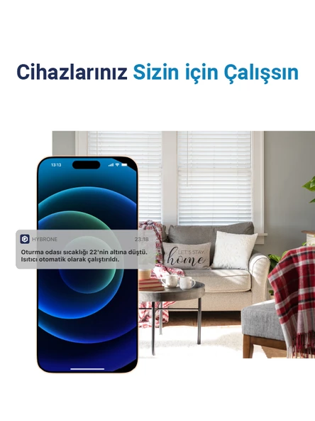 Hybrone Akıllı Wi-Fi Sıcaklık ve Nem Sensörü, Gerçek Zamanlı Sıcaklık ve Nem Verileri, Yüksek Hassasiyet, Uygulama Üzerinden Anında Bildirim - 6