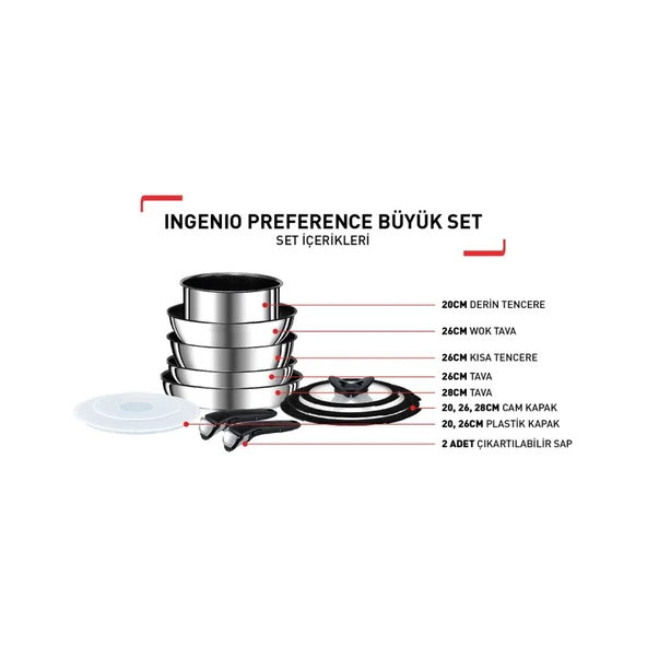 Tefal Ingenio Preference 3X Titanium Tava ve Tencere Seti 12 Parça (Teşhir & Outlet) - 2