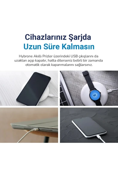 Hybrone Akım Korumalı Wi-Fi Akıllı Priz, 2li Set, 16 Amper, Enerji İzleme, Çocuk Kilidi, Uygulama ile Uzaktan Kontrol - 4