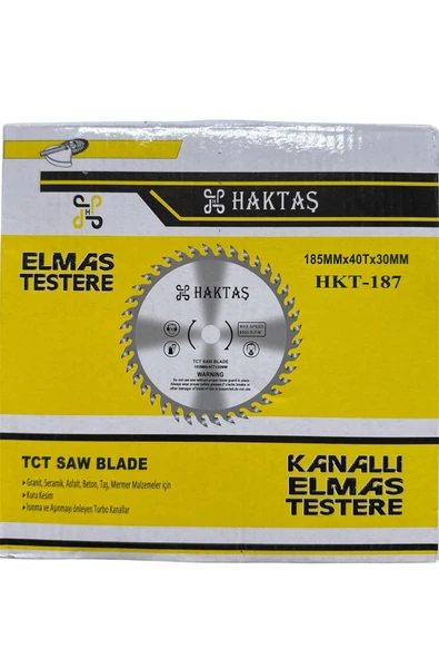 Elmas Daire Testere Bıçağı Kanallı 185mmx40 - 2