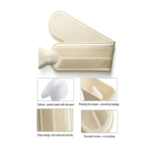 SICAK SU TORBASI 2 Lİ SET,BOYUN VE OMUZ ICIN  UZUN PELUŞ PONPONLU 2LT TERMOFOR 75x13CM - Resim 3