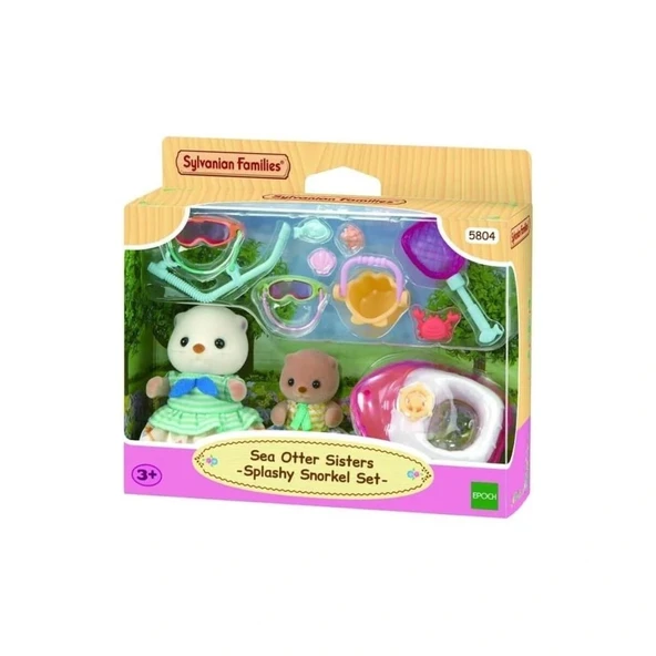 Nessiworld 5804 Sylvanian Families Su Samuru Kız Kardeşler ve Şnorkel Seti +3 yaş