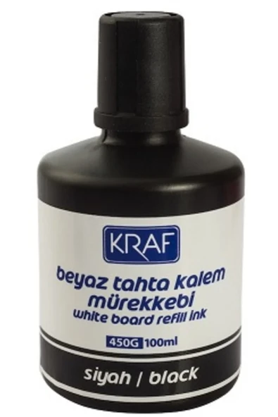 Kraf Beyaz Tahta Kalem Mürekkebi Siyah 100Ml (450G)