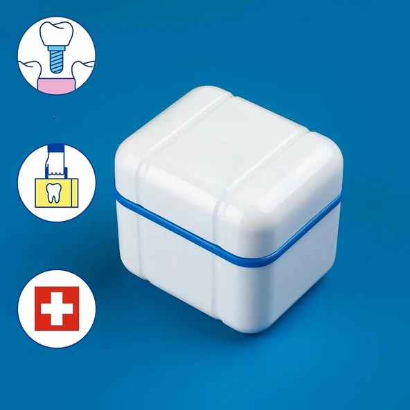 TechTic BDC112Curaprox Diş Protezleri Ve Diş Telleri İçin Temizleme Kutusu Dental Cihaz Kutusu