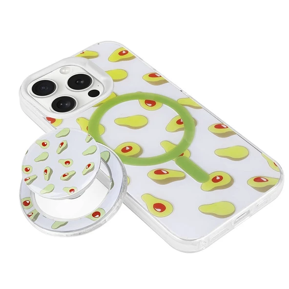 Apple iPhone 15 Pro Max Kılıf M-safe Şarj Özellikli Tak-Çıkar Pop Soketli Zore Tiktok Kapak - 10