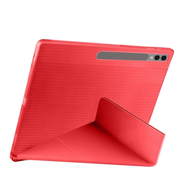 Galaxy Tab S10 Ultra Kılıf Zore Tri Folding Kalem Bölmeli Standlı Kılıf - 11